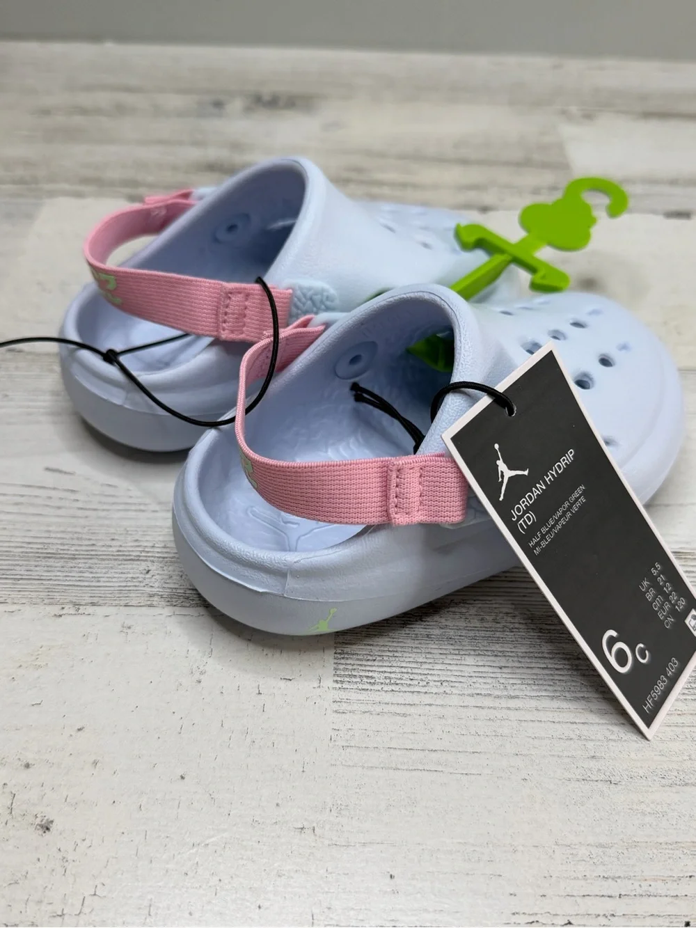 Jordan Hydrip TD 6C Half Blue Pink Vapor Green Toddler Shoes HF5983-403 NWT
